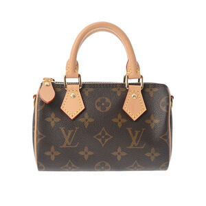 Louis Vuitton Monogram Nano Speedy Brown Canvas Shoulder Bag
